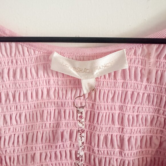 NWT LoveShackFancy Pink Smocked Dorset Dress S - Picture 5 of 8